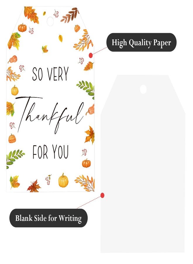 G2PLUS Thanksgiving Thank You Tags - 50Pcs So Very Thankful for You Tags, Fall Paper Tag with String for Gift Wrapping, DIY Crafts, Thanksgiving Day Autumn oliday Party Favors - Image 3